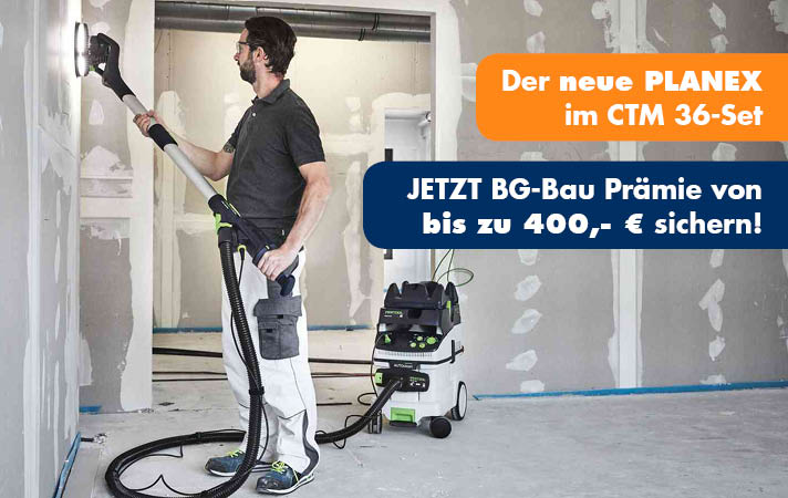 Konzipiert für die perfekte Fläche: Der Festool Langhalsschleifer PLANEX 225 2 EQI plus mit LED-Licht, Exzenter-Schleifbewegung und bürstenlosem EC-Motor