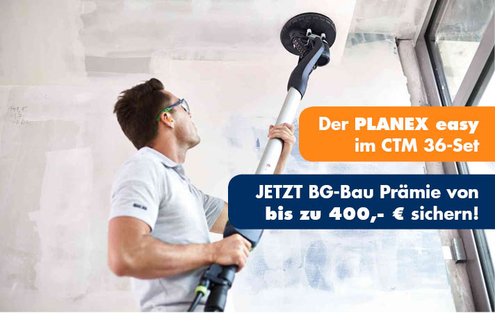 Der Festool Langhalsschleifer PLANEX LHS-E 225 EQ ist wartungsfrei, leicht und intuitiv zu bedienen.